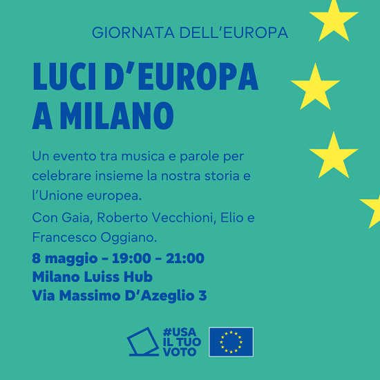 Giornata dell'Europa: luci d'Europa a Milano concerto Italiacamp