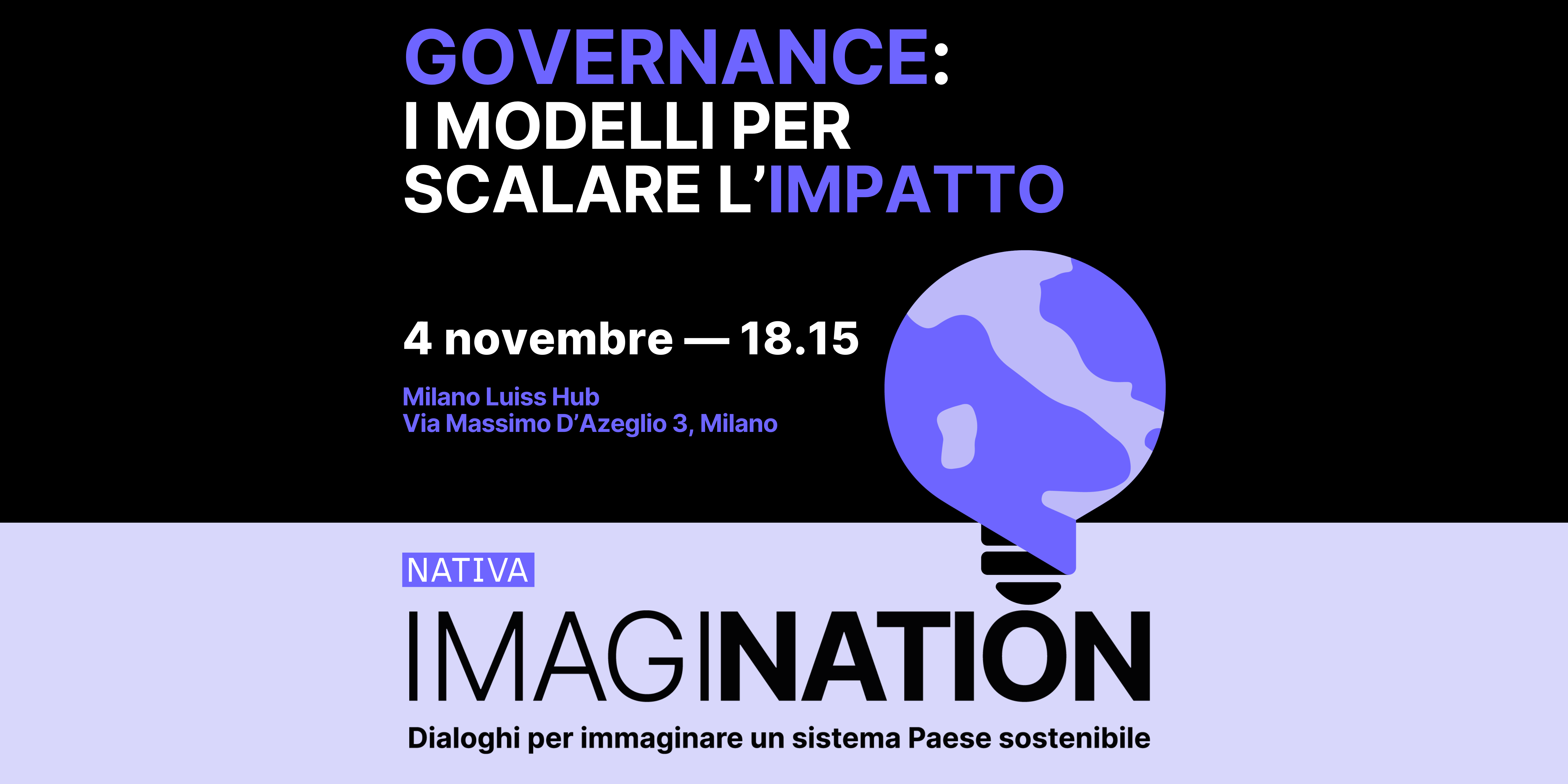 Locandina evento gratuito Imagination di Nativa al Milano Luiss Hub